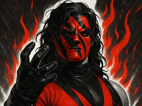 Kane, WWE, The Big Red Machine, Hueforge, 3D gedruckte Wandkunst
