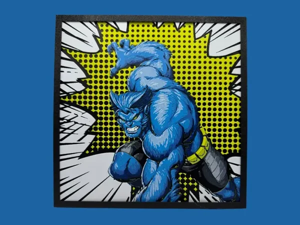Beast - X-Men Hueforge, 3D gedruckte Wandkunst