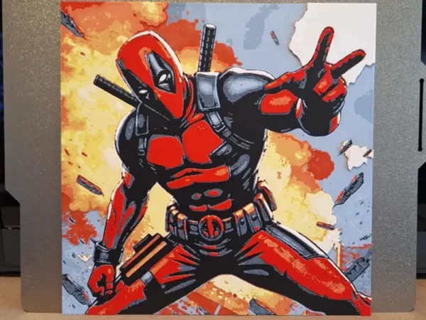 Deadpool Explosion. 3D Poster, Hueforge, Marvel Comics, FanArt