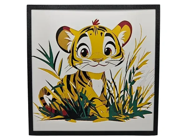 3D gedrucktes Poster Baby Tiger