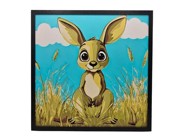3D gedrucktes Poster Baby Kanguruh
