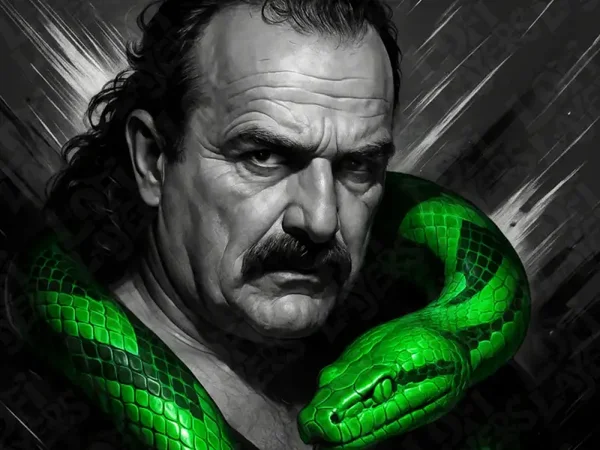 WWE, WWF, Jake the Snake Roberts, 3D gedrucktes Poster, Hueforge