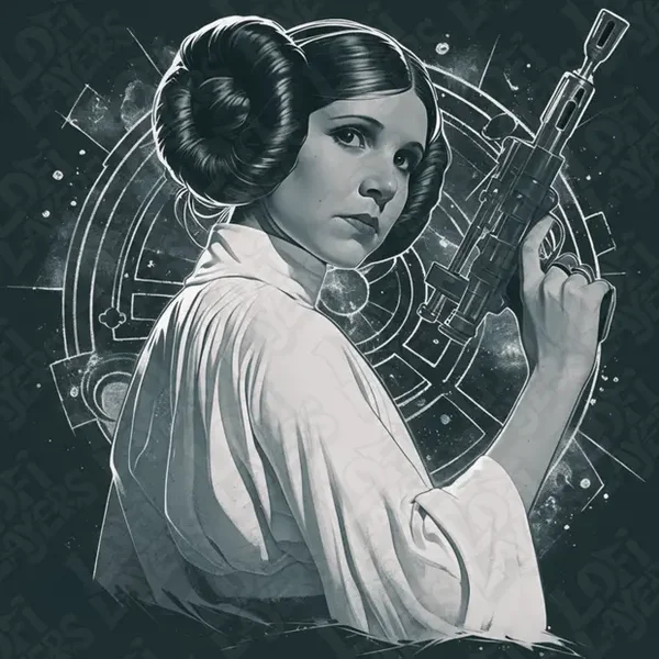 Princess Leia, Star Wars, Hueforge, 3D gedruckte Wandkunst