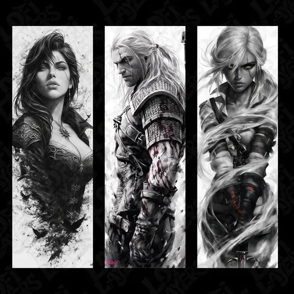 The Witcher, Geralt, Ciri, Yennefer, Bookmarks, 3D gedruckte Lesezeichen