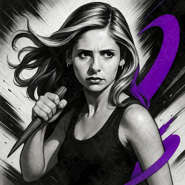 Buffy the Vampire Slayer, Hueforge, 3D gedruckte Wandkunst