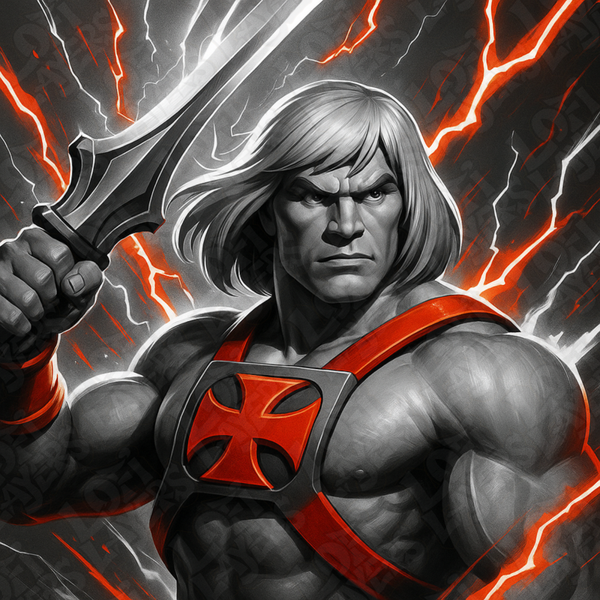 He-Man, Masters of the Universe, Hueforge, 3D gedruckte Wandkunst