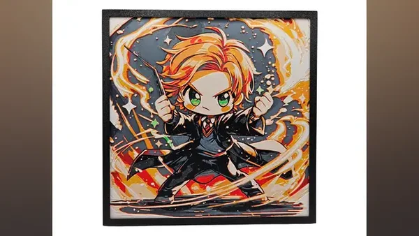 Ron Weasley Chibi, Harry Potter, Hueforge - 3D gedruckte Wandkunst
