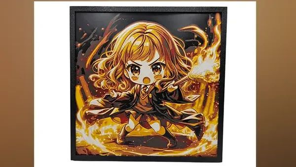 Hermine Granger Chibi, Harry Potter, Hueforge, 3D gedruckte Wandkunst