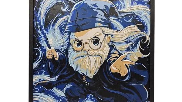 Dumbledore & Voldemort Chibi, Harry Potter, Hueforge. 3D gedruckte Wandkunst