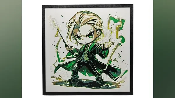 Harry Potter, Draco Malfoy Chibi, Slytherin, Hueforge, 3D gedruckte Wandkunst