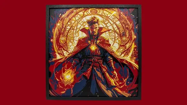 Dr Strange, Stained Glass Effect 3D Poster, Hueforge