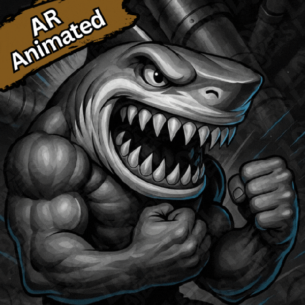 Street Shark 3D Poster, Hueforge