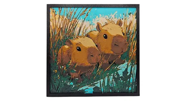 Capybaras, 3D Poster, Hueforge