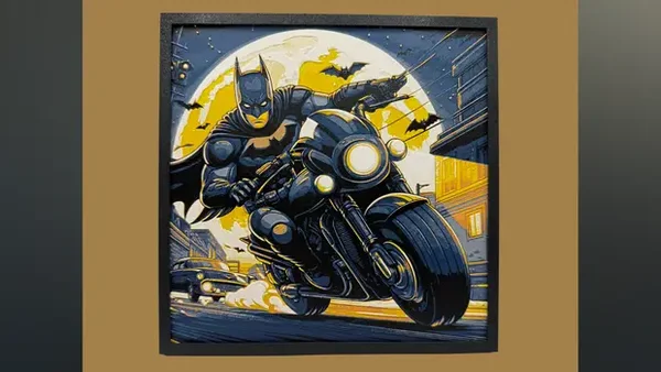 Hueforge Batman auf Bike