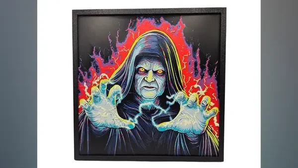 Darth Sidious Retro Style, Star Wars, Hueforge - 3D gedruckte Wandkunst