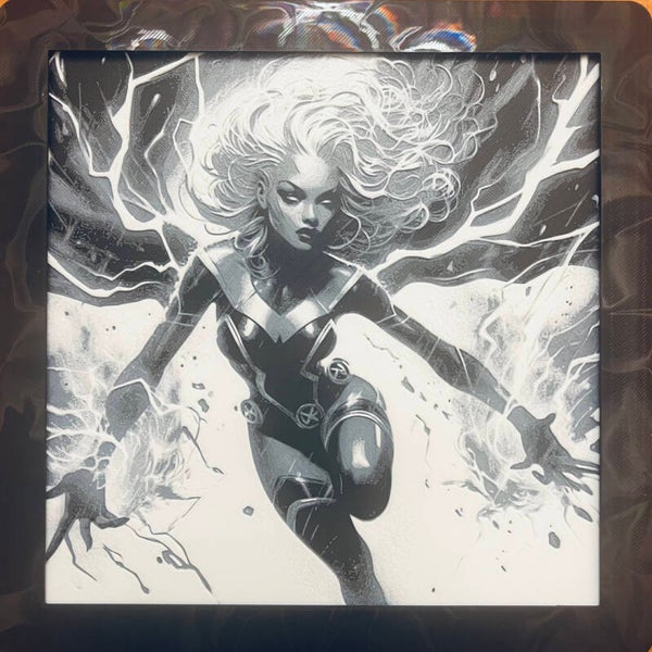 Storm, X-Men, Black & White, 3D Poster, Hueforge, Marvel Comics, FanArt