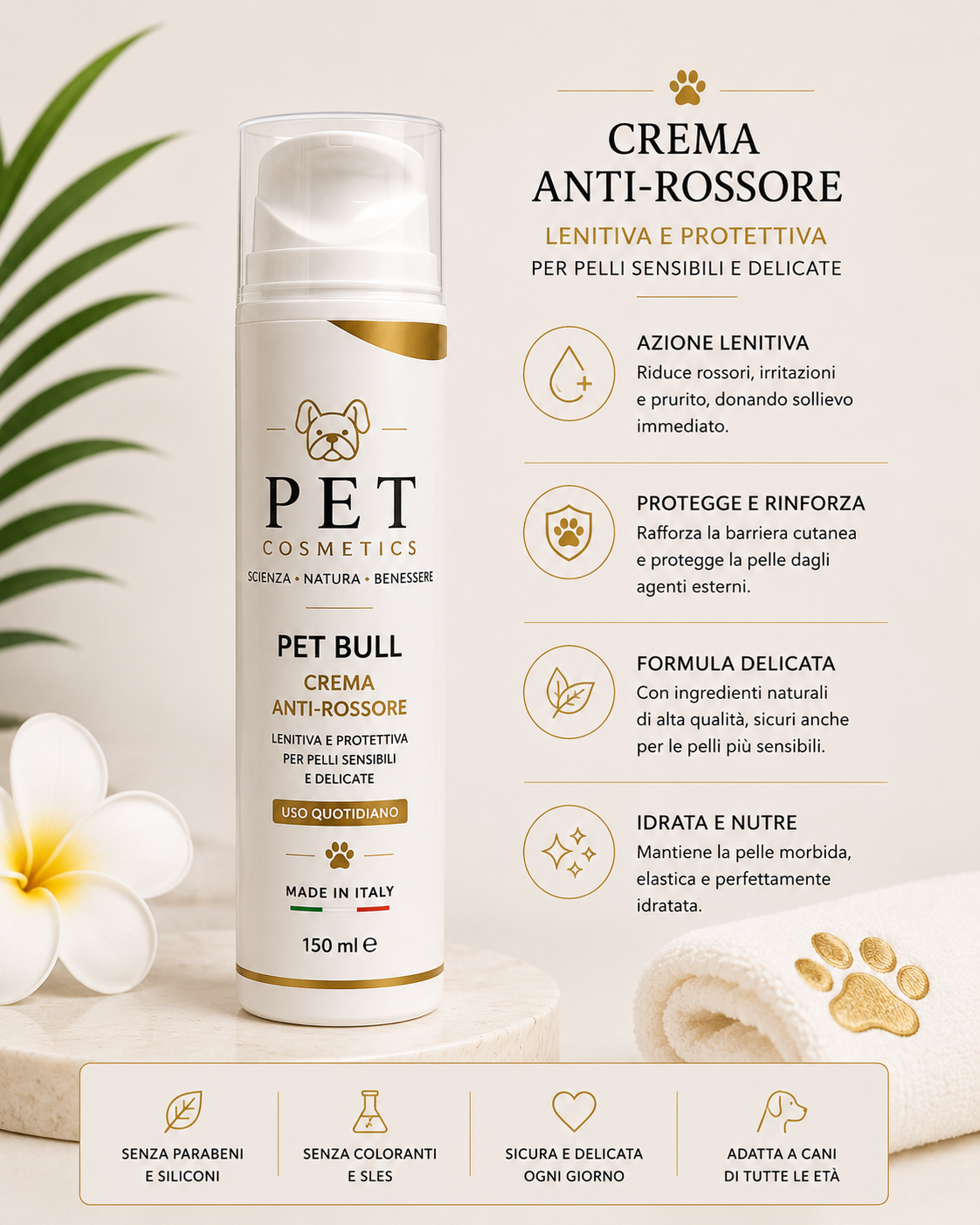PET BULL - CREMA ANTI - ROSSORE 150ML