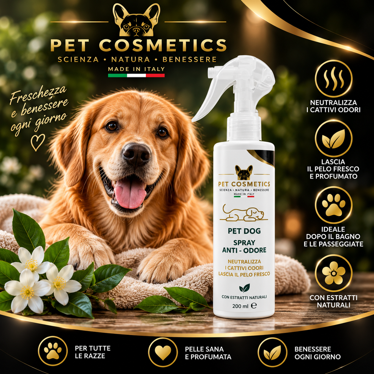 PET DOG - SPRAY ANTI - ODORE 200ML
