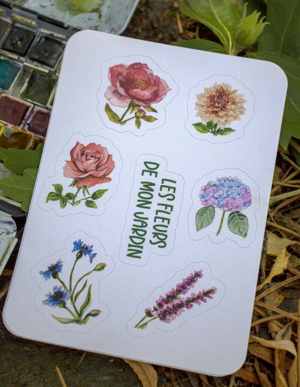LES FLEURS DE MON JARDIN - planche stickers