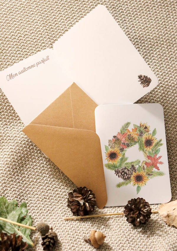 LA COURONNE D'AUTOMNE - cartes avec enveloppe