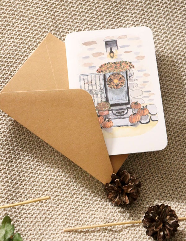 LA PORTE D'AUTOMNE - cartes avec enveloppe