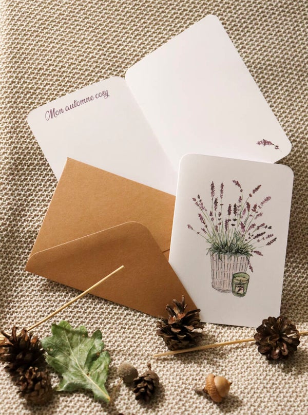 LA LAVANDE SECHEE D'AUTOMNE - cartes avec enveloppe