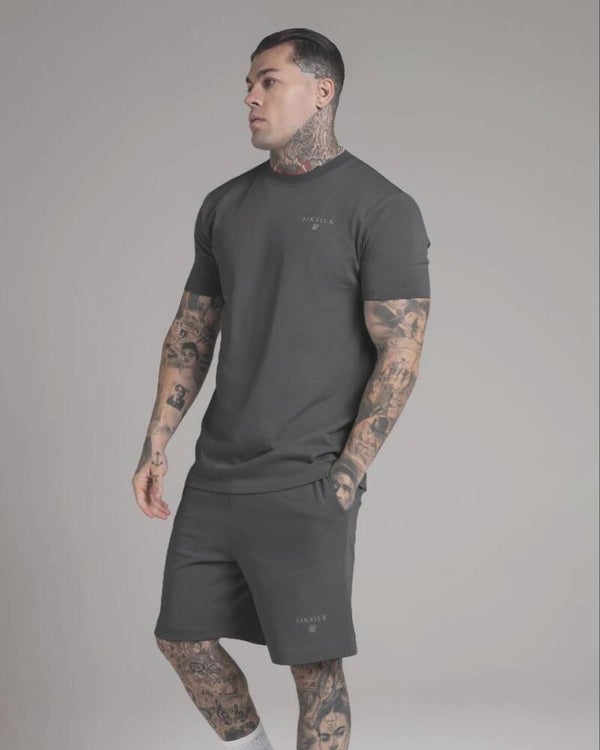 SikSilk Grey t-shirt and Shorts set