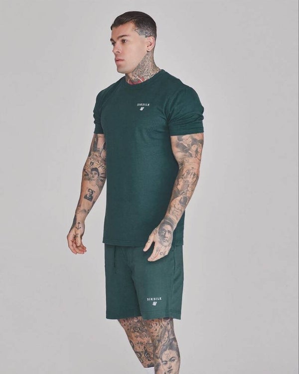 SikSilk Green t-shirt and Shorts set