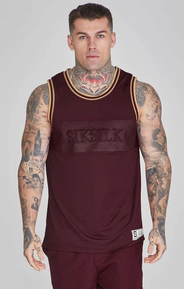 SikSilk Burgundy Basketball Vest