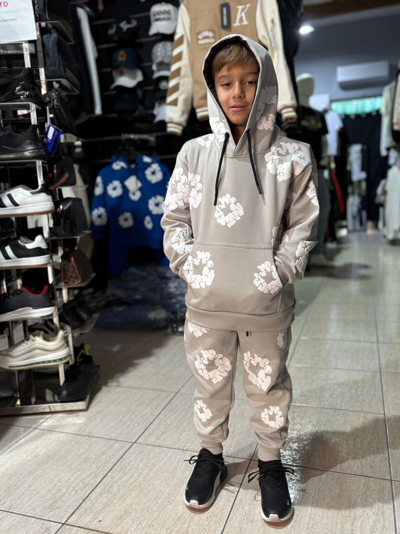 Kids Grey Graphic Design Tracksuit