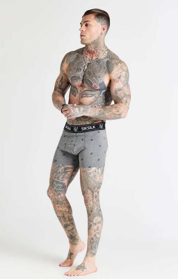 SikSilk White, Black And Grey Pack Of 3 Logo Boxers