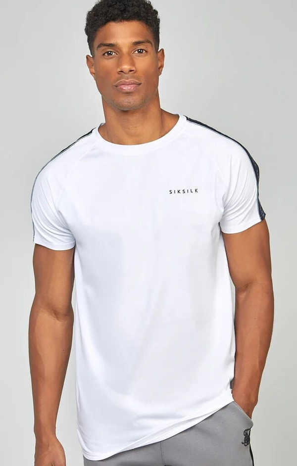 White Raglan Tape Muscle Fit T-shirt