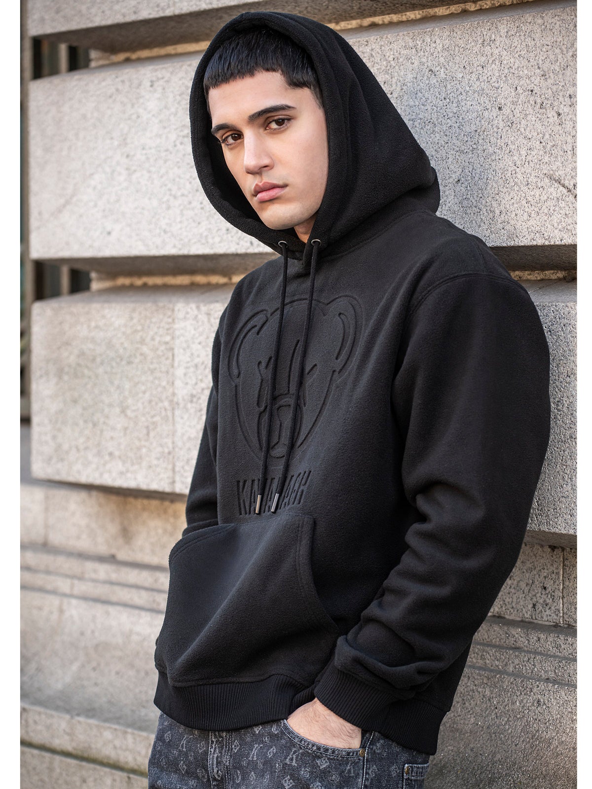 Black X-Teddy Sherpa Hoodie