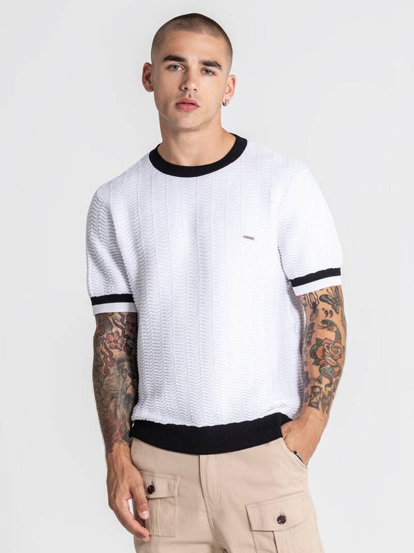 White Edge Knit Tee