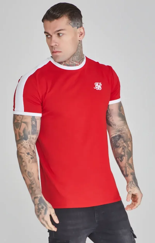 SikSilk Red Ringer T-Shirt