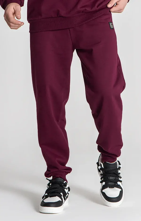Burgundy mad bear joggers