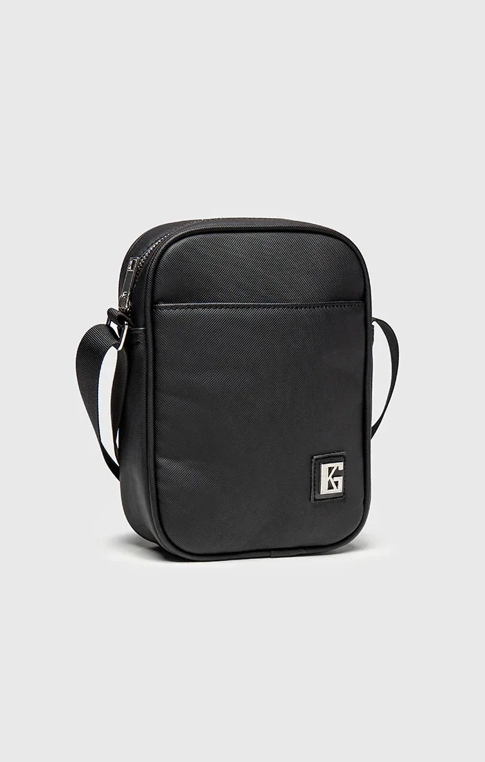 Black ID vertical shoulder bag