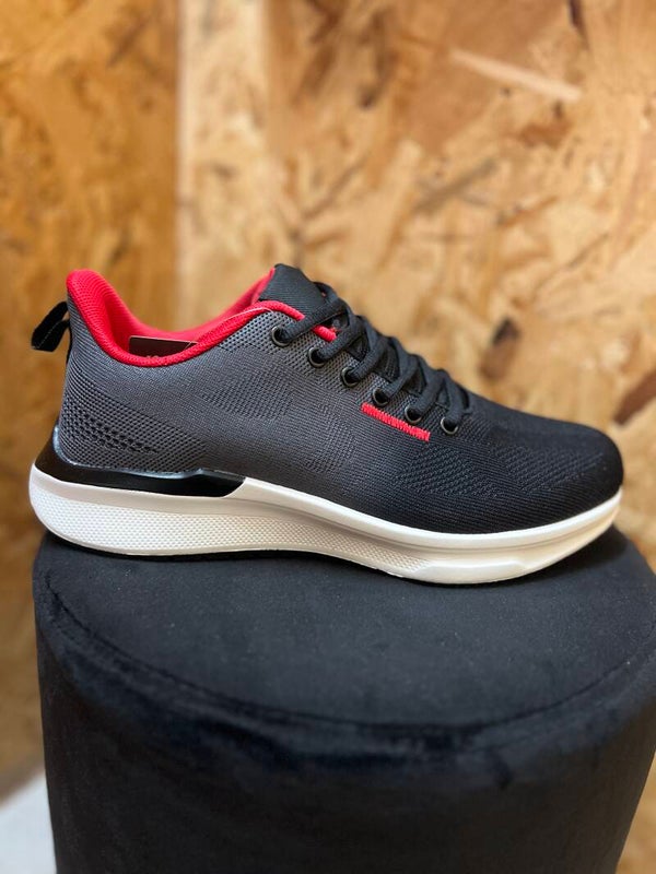 Distinctive grey/red shoes