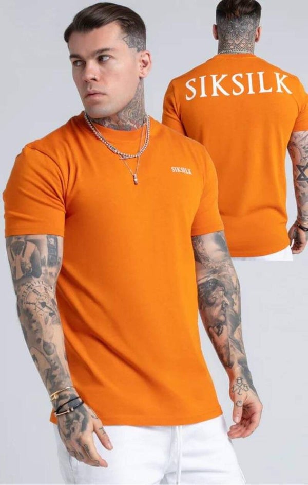 Orange printed logo relaxed fit t-shirt