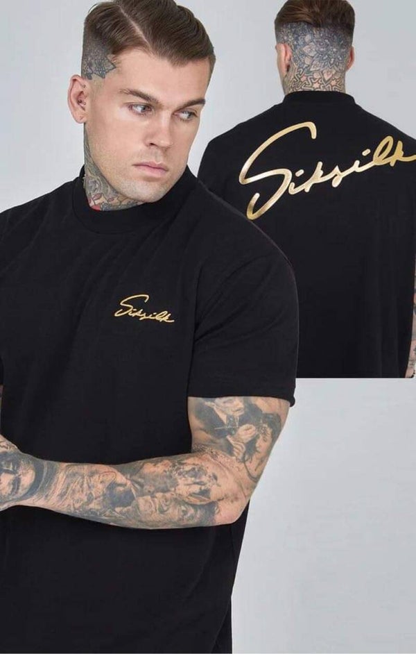 Black script oversized t-shirt