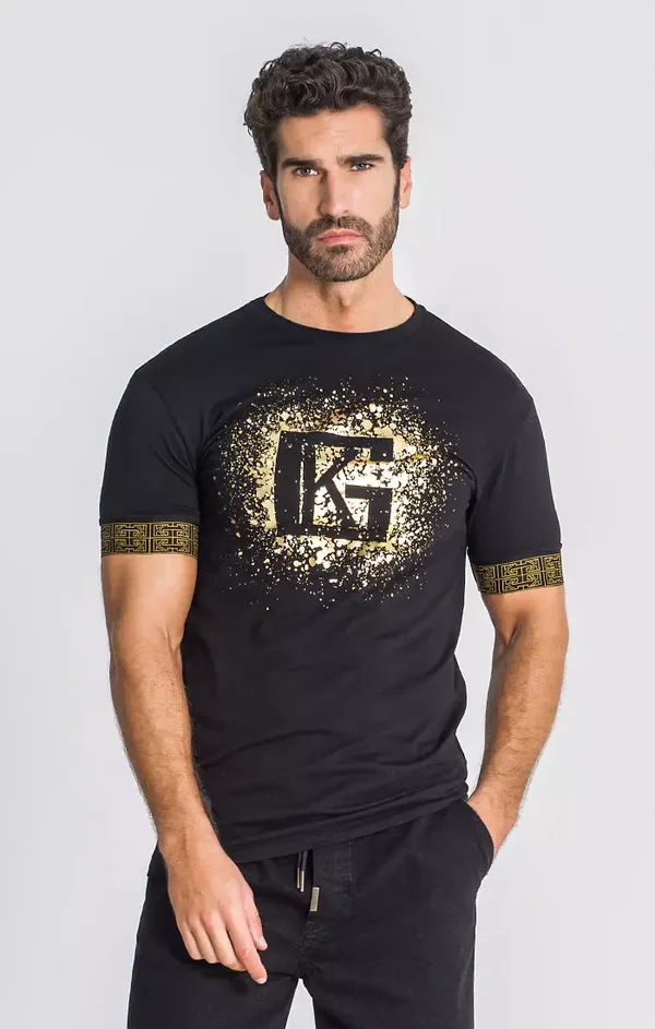 Black Explosion Elastic Gold Tee