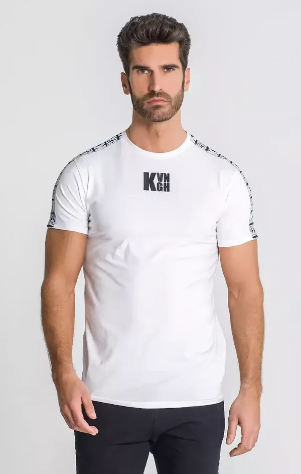 WHITE CULTURE TAPE TEE