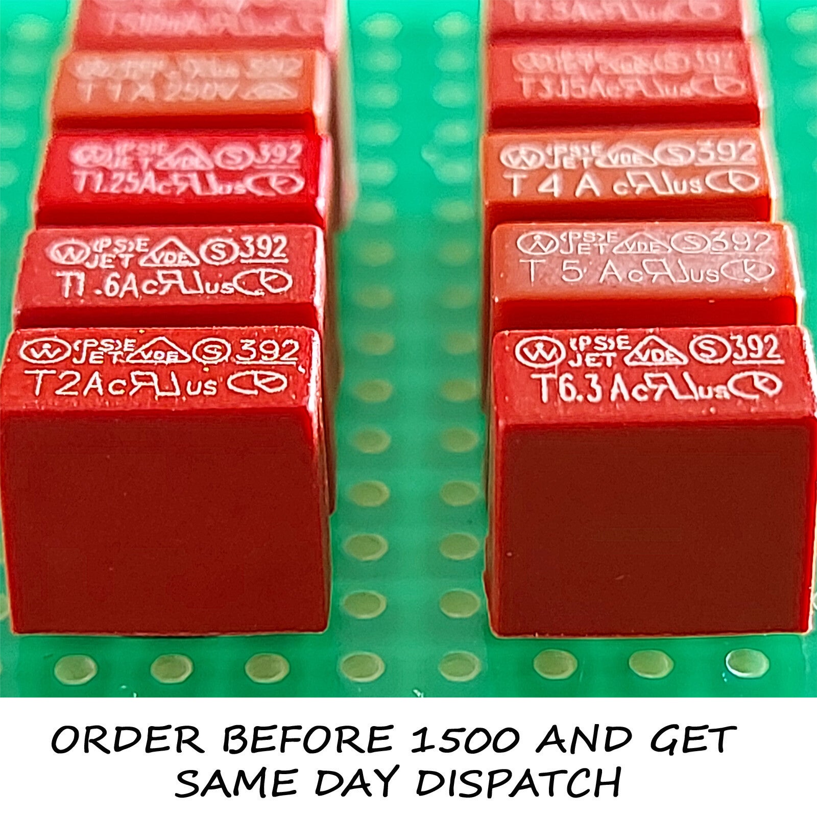 Printzekering 250Volt 0.5A tm 6.3A Traag