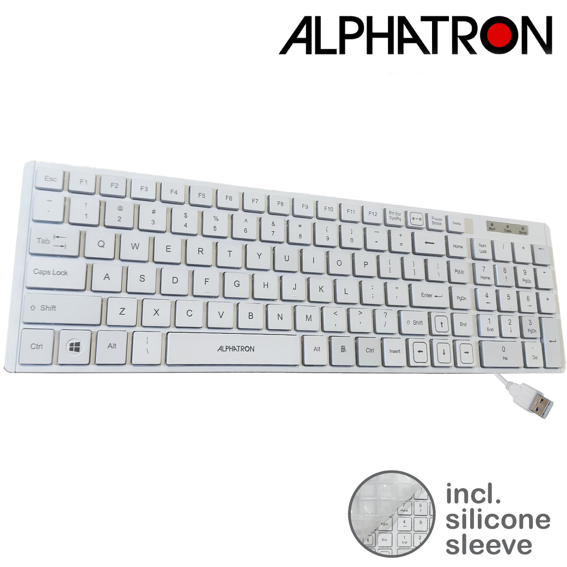 Alphatron Medisch Toetsenbord met Siliconenmat QWERTY
