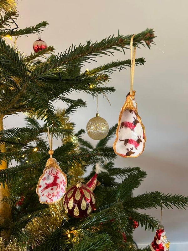 Kerst Oesterschelpen rood/goud