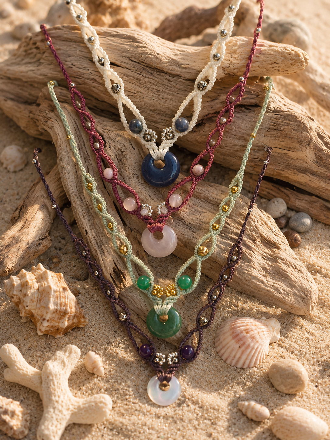 collier fin pierre divers