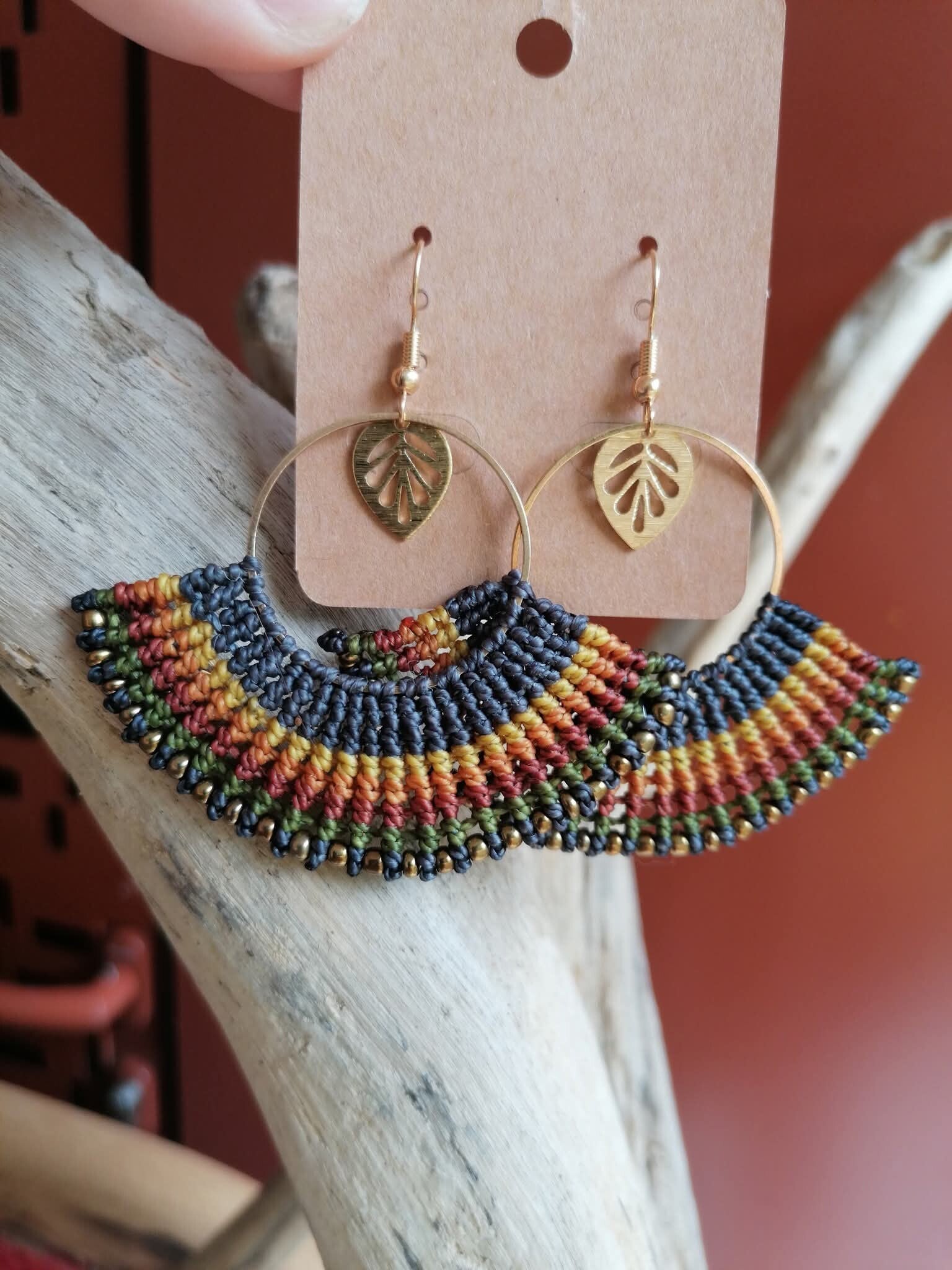 boucles d oreilles éventail