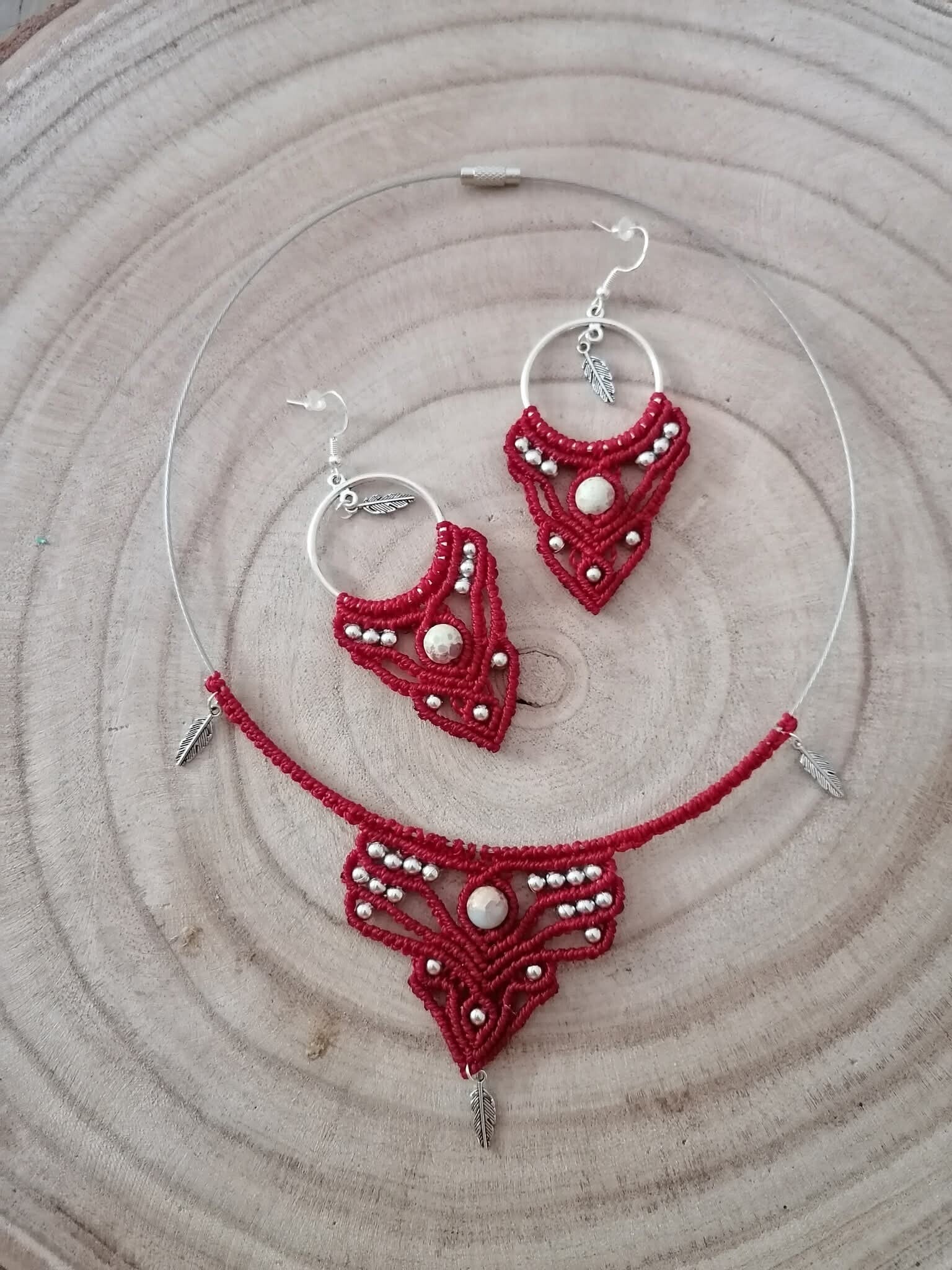parure rouge argent