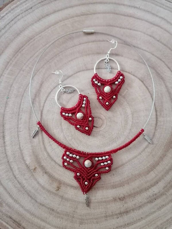 parure rouge argent