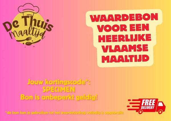 Waardebon De ThuisMaaltijd - Onbeperkt geldig